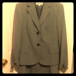 Calvin Klein grey a-line skirt suit.Size 6